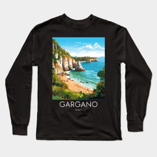 A Pop Art Travel Print of Gargano - Italy Long Sleeve T-Shirt